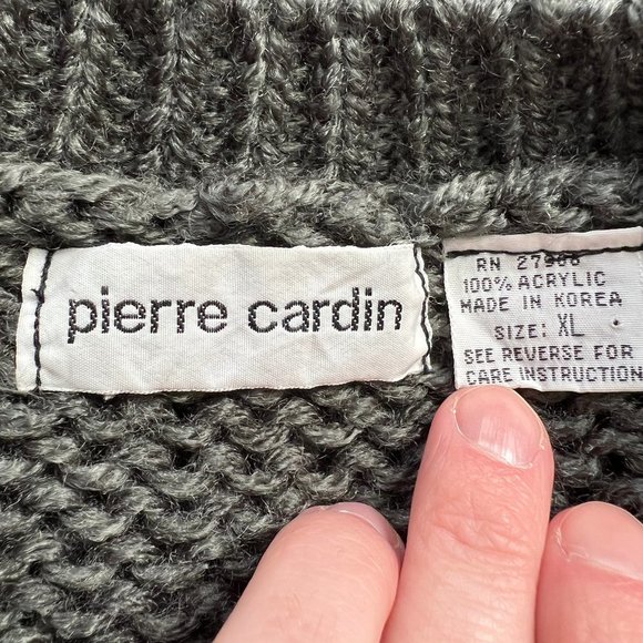 Vintage Chunky Knit Woven Plaid Argyle Striped Oversized Sweater Slouchy Cozy XL - Picture 5 of 8